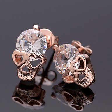 Women Stud Earrings Round Cut Skull Women Punk Alloy Earrings Jewelry