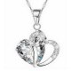 Fashion Women Heart Crystal Rhinestone Silver Chain Pendant Necklace Jewelry