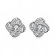 Female geometric cubic zirconia earrings, silver silverware basic daily