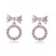 Female zircon earrings hollow bow lady beauty fashion elegant earrings jewelry