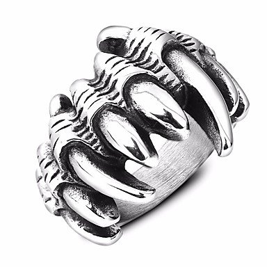 Sculpture couple fashion rings, titanium steel, punk, exaggeration, hip hop jewelry